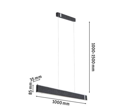 Oprawa wisząca JAGUN LED ZIGBEE 21W 2700K 230V antracyt / metal / filc - 10