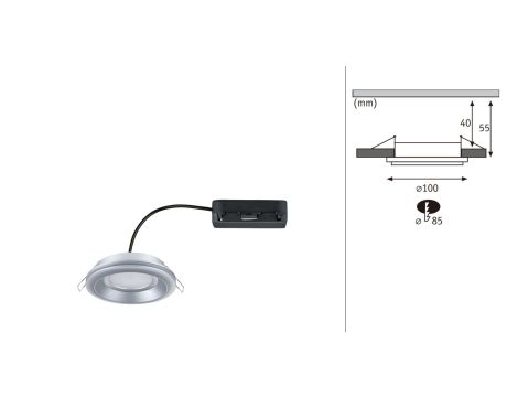 Oprawa wpuszczana SORMUS LED 6.5W 560lm / 180lm 3000K IP65 230V chrom matowy / tworzywo sztuczne - 13