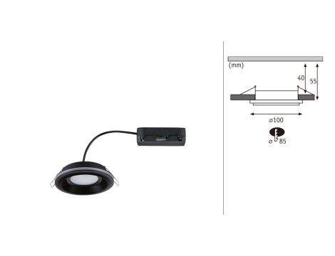 Oprawa wpuszczana SORMUS LED 6.5W 560lm / 180lm 3000K IP65 230V czarny / tworzywo sztuczne - 14