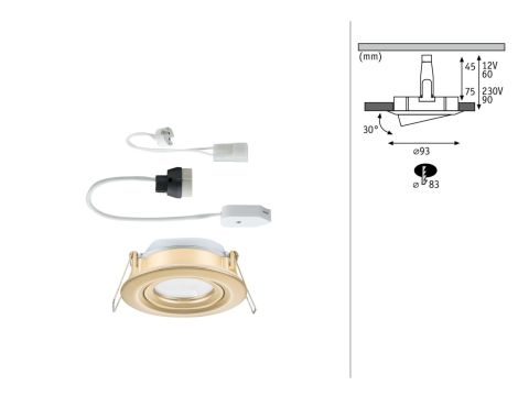 Oprawa do wbudowania NOVA PLUS DIM wychylna GU10 max.35W 93mm IP65 230V złoty matowy / aluminium - 6