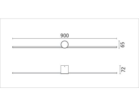 Oprawa ścienna SAVA LED nad lustro 7,5W 500lm 3000K 900mm IP44 230V czarny matowy / metal - 9