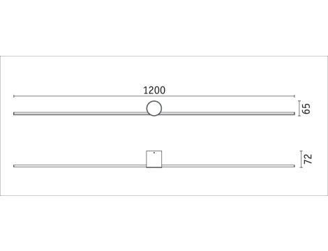Oprawa ścienna SAVA LED nad lustro 13,5W 850lm 3000K 1200mm IP44 230V czarny matowy / metal - 9