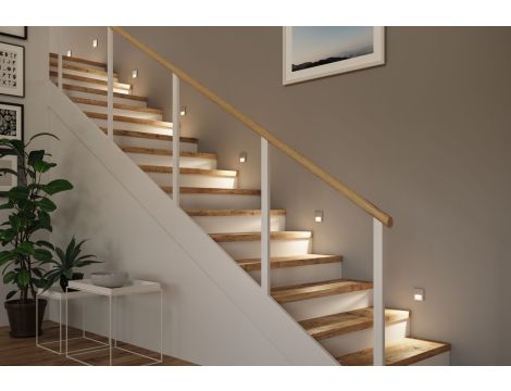 Oprawa przyschodowa TSARO LED kwadrat 1x1,W 80lm 2700K IP20 230V chrom matowy / tworzywo sztuczne - 3