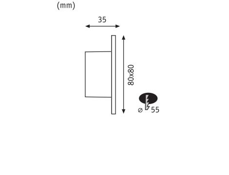 Oprawa przyschodowa TSARO LED kwadrat 1x1,W 80lm 2700K IP20 230V chrom matowy / tworzywo sztuczne - 13