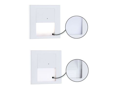 Oprawa przyschodowa TSARO LED czujnik ruchu i zmierzchu kwadrat 1x1,W 80lm 2700K IP20 230V biały matowy / tworzywo sztuczne - 3