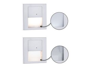 Oprawa przyschodowa TSARO LED czujnik ruchu i zmierzchu kwadrat 1x1,W 80lm 2700K IP20 230V chrom matowy / tworzywo sztuczne - image 2