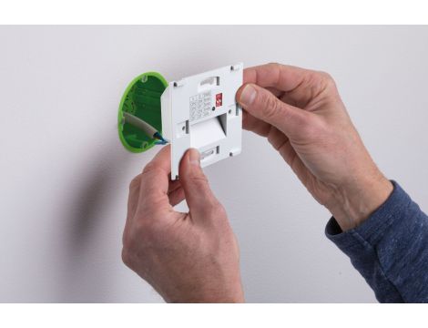 Oprawa przyschodowa TSARO LED czujnik ruchu i zmierzchu kwadrat 1x1,W 80lm 2700K IP20 230V chrom matowy / tworzywo sztuczne - 10