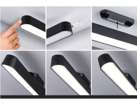 Mobilna lmapa meblowa ATALI LED DIM 2,6W 4000K 240lm USB-C 3.7W czarny / tworzywo sztuczne - 5