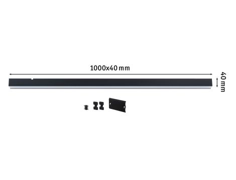 Oprawa liniowa systemu LINION LED 17W 1m 3000K IP20 24V czarny RAL 9004 / aluminium - 12