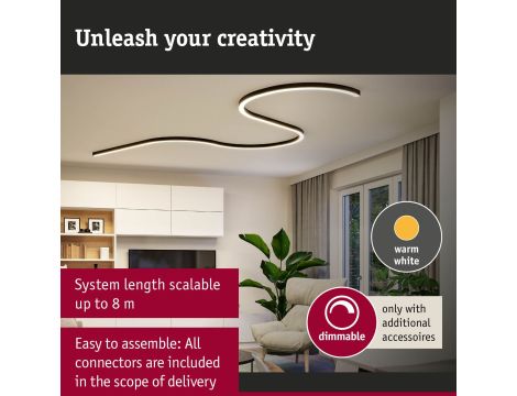 Oprawa liniowa systemu LINION LED 13W 90st. 3000K IP20 24V czarny RAL 9004 / aluminium - 13