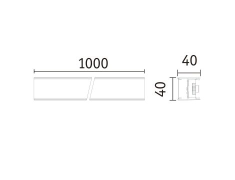 Oprawa liniowa systemu LINION LED 17W 1m 3000K IP20 24V chrom matowy / aluminium - 12