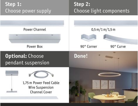 Łącznik L systemu LINION LED 3.5W 90st. 3000K 200lm IP20 24V chrom matowy RAL 9006 / aluminium - 5