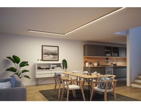 Łącznik L systemu LINION LED 3.5W 90st. 3000K 200lm IP20 24V chrom matowy RAL 9006 / aluminium - 9