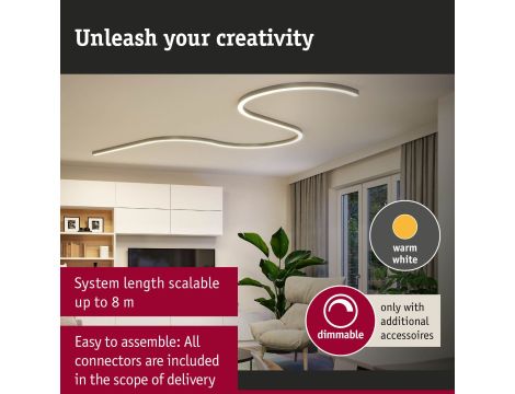 Łącznik L systemu LINION LED 3.5W 90st. 3000K 200lm IP20 24V chrom matowy RAL 9006 / aluminium - 14