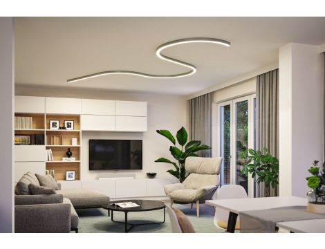 Profil świetlny systemu Linion wygięty 90st. 13W 1400lm 3000K 24V chrom mat / aluminium / tworzywo sztuczne - 5