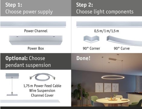 Zasilanie systemu Linion Power Box 230/24V  SH Zigbee DIM max. 144W chrom mat / tworzywo sztuczne - 11
