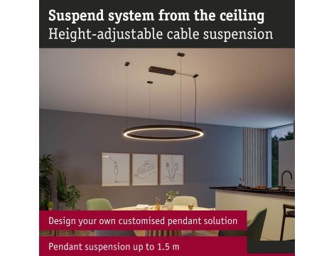 Zawieszenie linowe systemu Linion 0,1-1,5 m do rozwiązania wahadłowego czarny mat / metal - 12