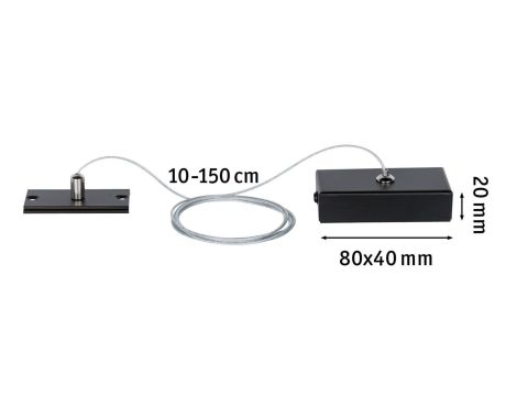 Zawieszenie linowe systemu Linion 0,1-1,5 m do rozwiązania wahadłowego czarny mat / metal - 11