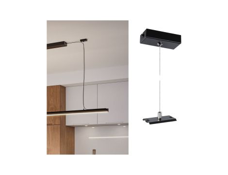 Zawieszenie linowe systemu Linion 0,1-1,5 m do rozwiązania wahadłowego czarny mat / metal