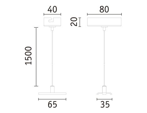 Zawieszenie linowe systemu Linion 0,1-1,5 m do rozwiązania wahadłowego chrom mat / metal - 10