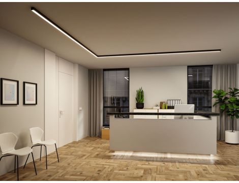 Oprawa liniowa systemu LINION Power Channel LED 17W 1m 3000K IP20 100VA 230V/24V czarny RAL 9004 / aluminium - 8