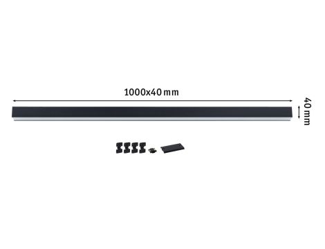 Oprawa liniowa systemu LINION Power Channel LED 17W 1m 3000K IP20 100VA 230V/24V czarny RAL 9004 / aluminium - 11