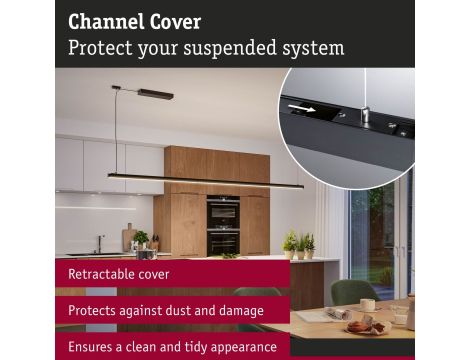 Maskownica profilu aluminiowego systemu LINION 1m czarny matowy / tworzywo sztuczne - 8