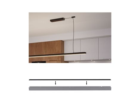 Maskownica profilu aluminiowego systemu LINION 1m czarny matowy / tworzywo sztuczne