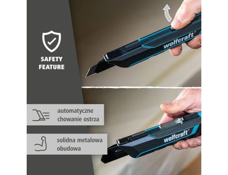 Nóż z odłamywanym ostrzem 25 mm PRO SAFETY, wolfcraft - 8