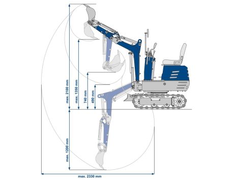 Minikoparka Scheppach EXC815 - 23