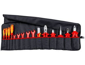 Knipex - Etui zwijane na narzędzia, 15 części Z narzędziami izolowanymi do prac przy urządzeniach i instalacjach elektrycznych - 98 99 13
