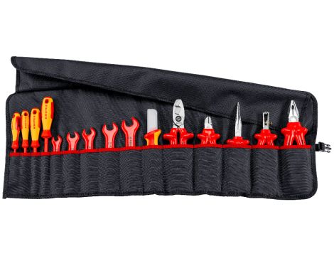 Knipex - Etui zwijane na narzędzia, 15 części Z narzędziami izolowanymi do prac przy urządzeniach i instalacjach elektrycznych - 98 99 13