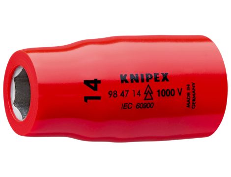 Knipex - Nasadka sześciokątna do śrub z łbem sześciokątnym, Z gniazdem czworokątnym 1/2" - 98 47 14