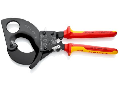Knipex - Nożyce do kabli, (z mechanizmem zapadkowym)  - 95 36 280