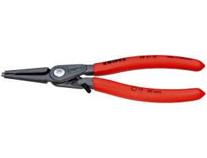 Knipex - Precyzyjne szczypce do pierścieni osadczych, Do montażu pierścieni wewnętrznych w otworach Z wkrętem ustalającym zabezpieczającym przed nadmiernym rozwarciem szczypiec - 48 31 J2
