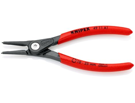 Knipex - Precyzyjne szczypce do pierścieni osadczych, Do montażu pierścieni zewnętrznych na wałach  - 49 11 A1