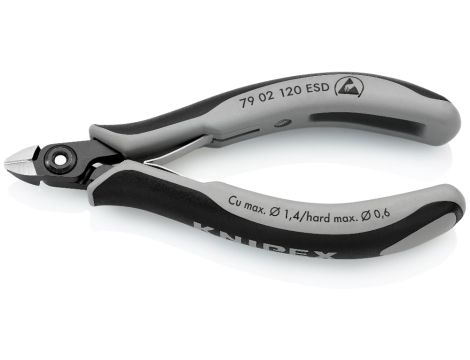 Knipex - Precyzyjne szczypce tnące boczne dla elektroników ESD - 79 02 120 ESD