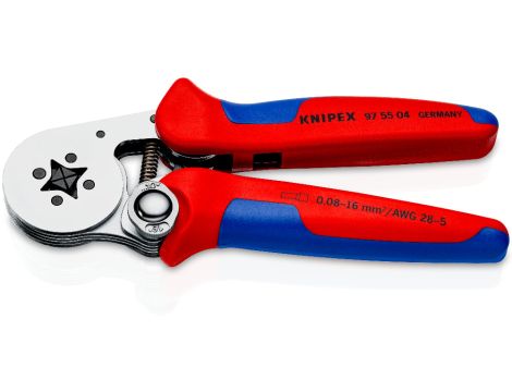 Knipex - Samonastawne szczypce do zagniatania tulejek kablowych, Z ładowaniem bocznym  - 97 55 04