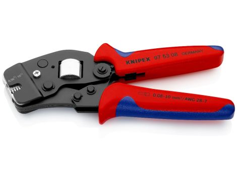 Knipex - Samonastawne szczypce do zagniatania tulejek kablowych, Z ładowaniem od czoła  - 97 53 08
