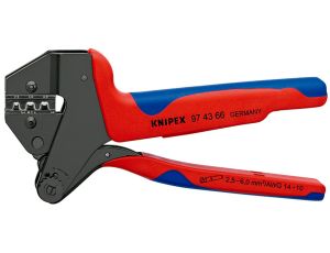 Knipex - Szczypce do zagniatania typu Crimp System, Do wymiennych matryc zagniatających Szczypce do zagniatania typu Crimp System dla złączy MC4® Multi-Connect (do 6 mm˛) - 97 43 66