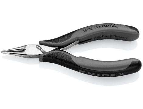 Knipex - Szczypce ESD dla elektroników, Ze złączem wsuwkowym  - 35 32 115 ESD