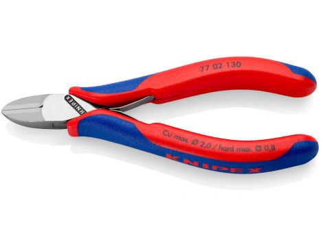 Knipex - Szczypce tnące boczne dla elektroników, Ze złączem wsuwkowym  - 77 02 130