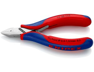Knipex - Szczypce tnące boczne dla elektroników, Ze złączem wsuwkowym  - 77 32 115