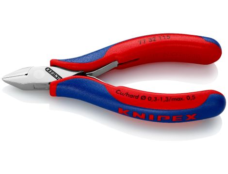 Knipex - Szczypce tnące boczne dla elektroników, Ze złączem wsuwkowym  - 77 32 115