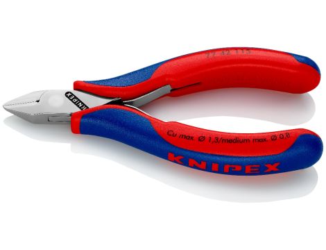 Knipex - Szczypce tnące boczne dla elektroników, Ze złączem wsuwkowym  - 77 42 115
