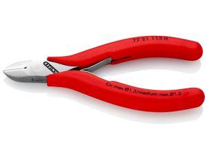 Knipex - Szczypce tnące boczne dla elektroników, Ze złączem wsuwkowym  - 77 21 115 N