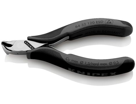 Knipex - Szczypce tnące czołowe dla elektroników ESD - 64 32 120 ESD