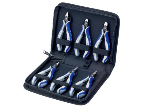 Knipex - Zestaw narzędzi dla elektroników, Z narzędziami do prac przy podzespołach elektronicznych 6-częściowy - 00 20 16 P