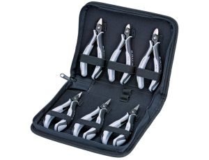 Knipex - Zestaw narzędzi dla elektroników, Z narzędziami do prac przy podzespołach elektronicznych 6-częściowy - 00 20 16 P ESD