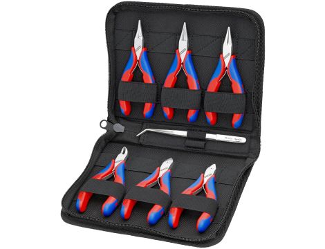 Knipex - Zestaw narzędzi dla elektroników, Z narzędziami do prac przy podzespołach elektronicznych 7-częściowa - 00 20 16
